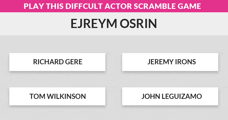IQ Test: No One Can Solve This Expert Actor Name Scramble Quiz